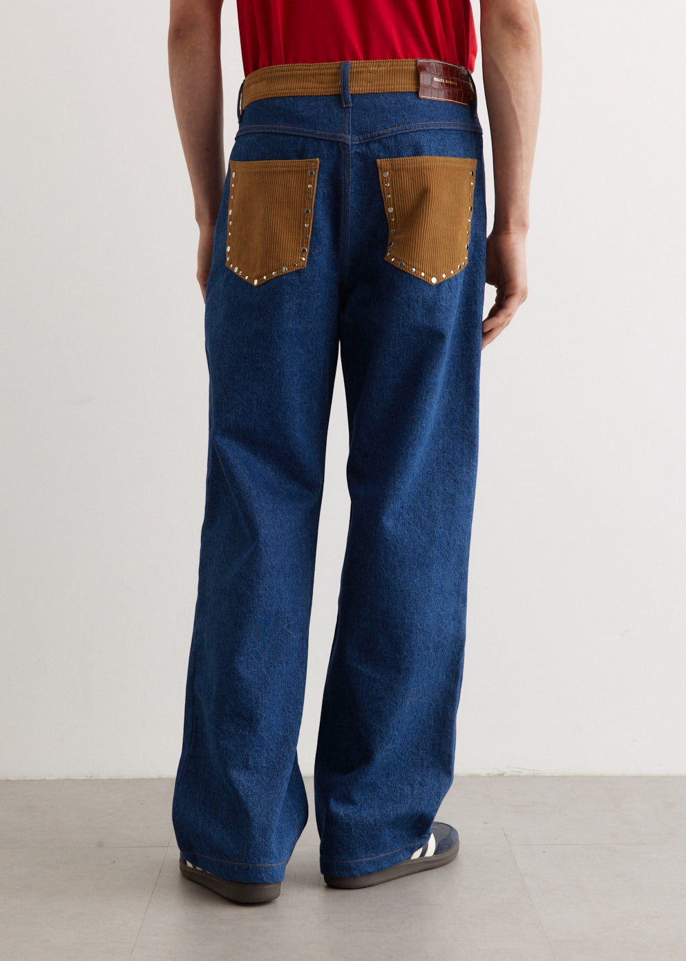 Dub Contrast waistband jeans in blue - Wales Bonner