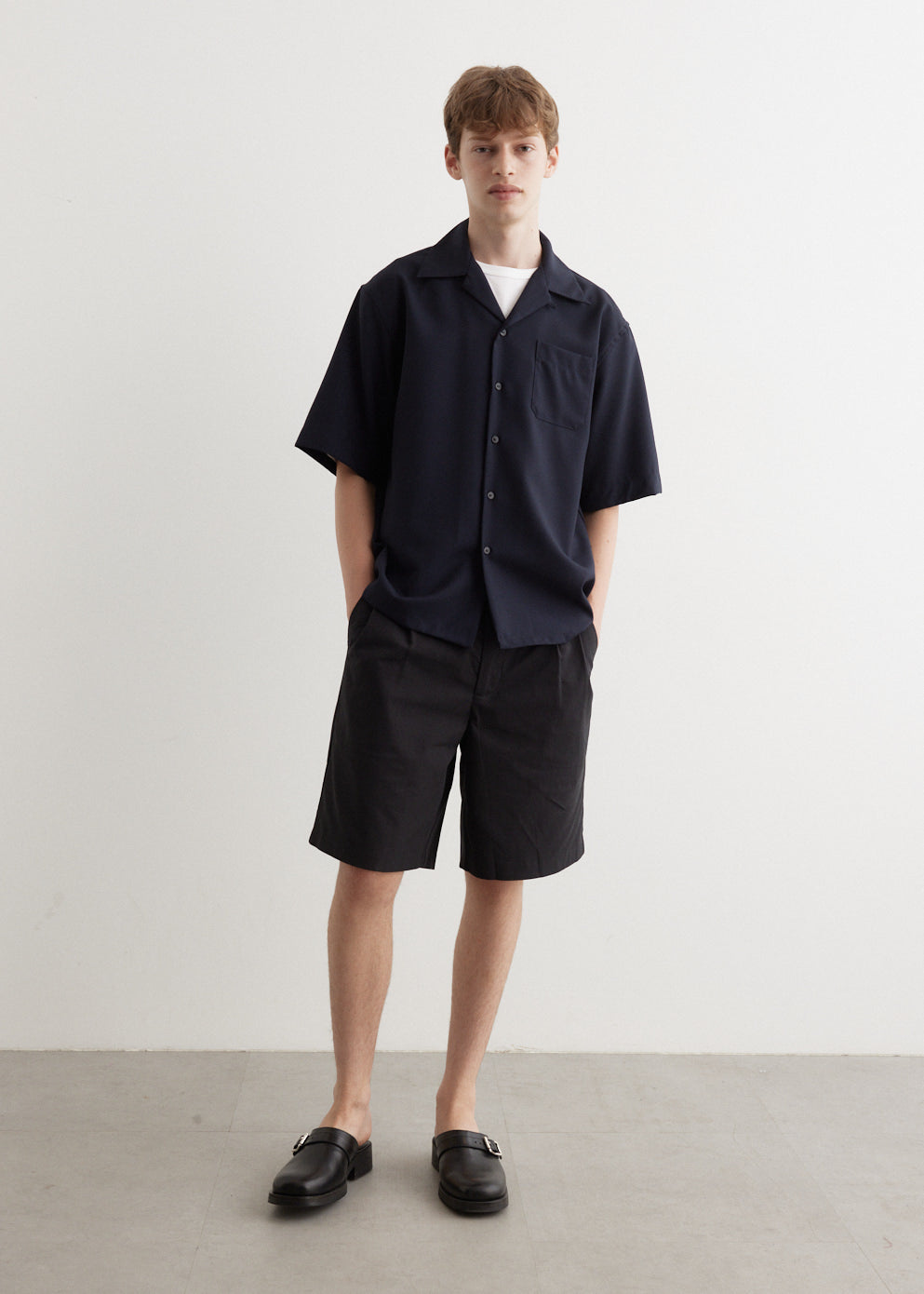 Tropical Wool Short-Sleeved Shirt