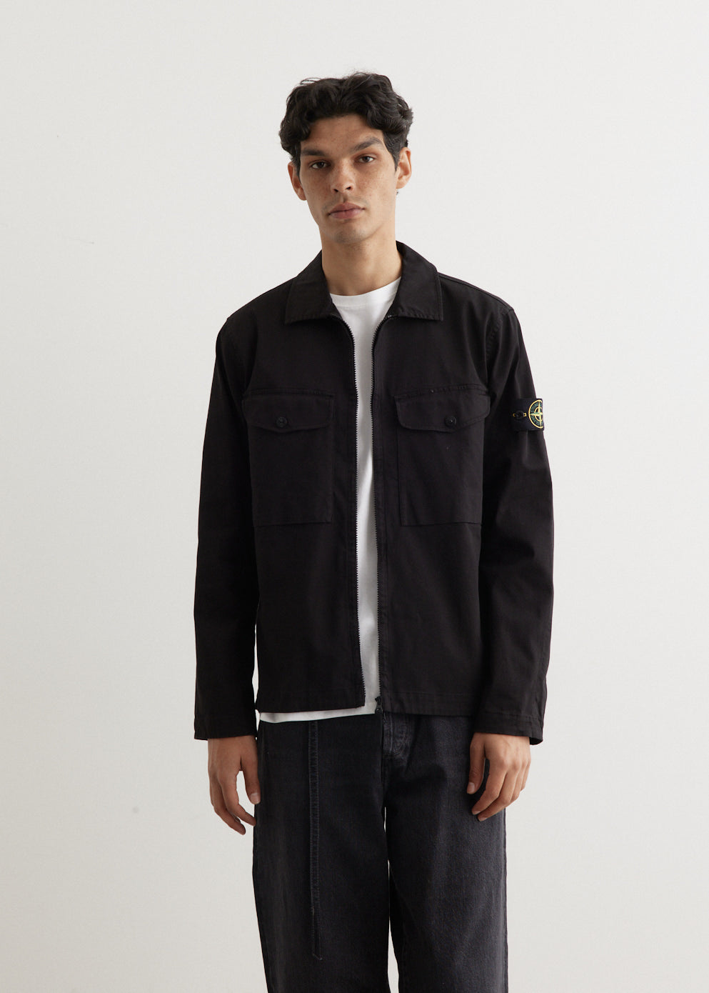 Stretch Cotton Garment Dyed Overshirt