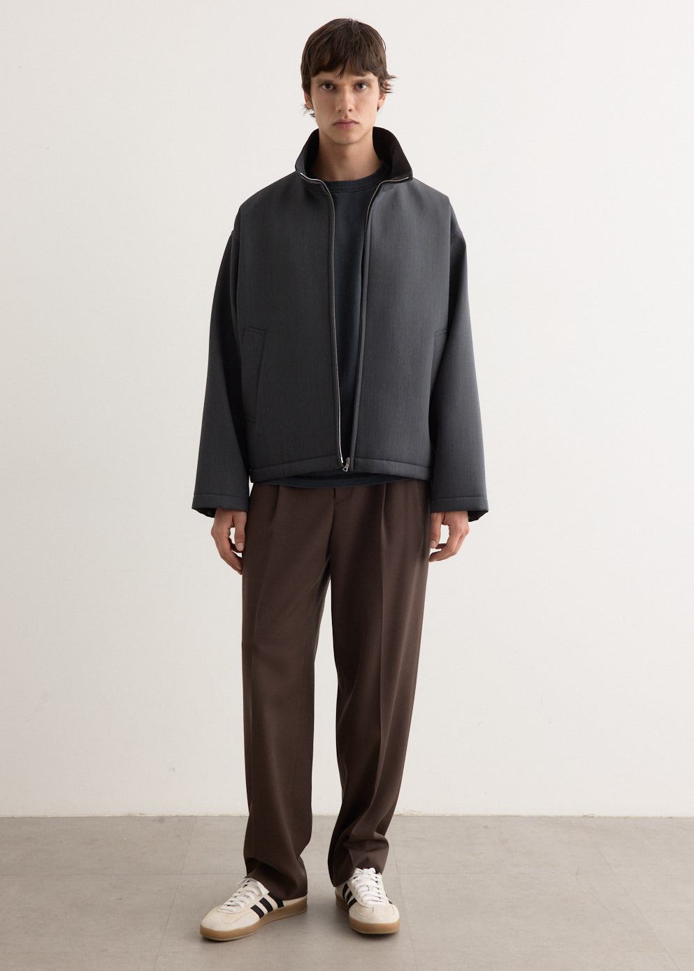 Sponge Wool Twill Zip Blouson