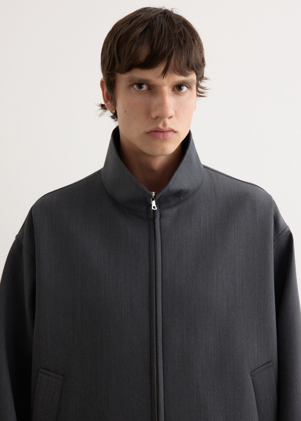 Sponge Wool Twill Zip Blouson