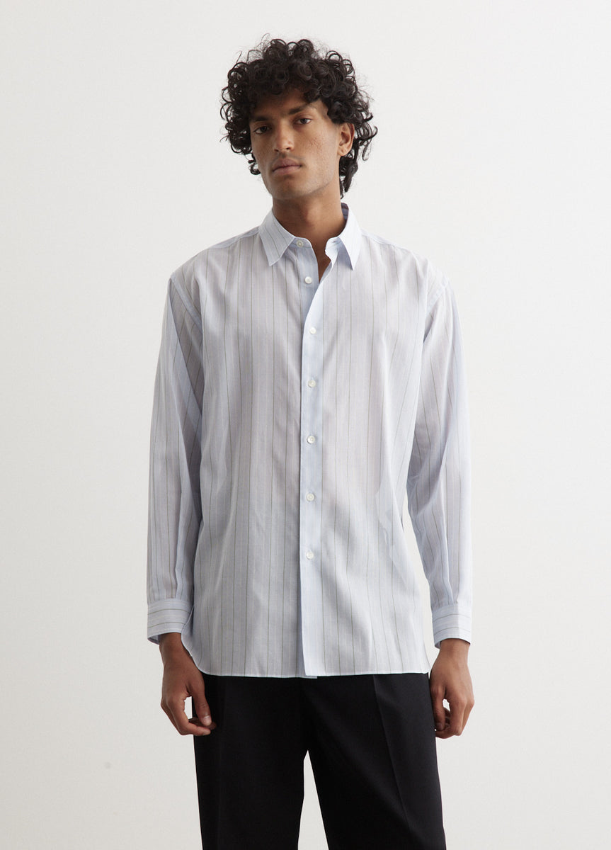 Hard Twist Finx Organdy Stripe Shirt - Auralee