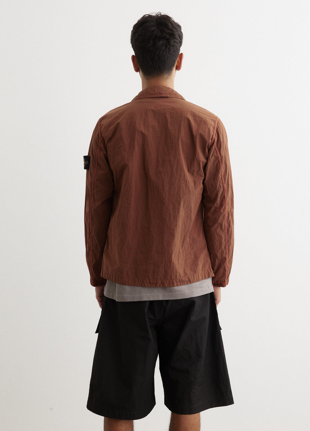 Stone island hotsell red nylon overshirt