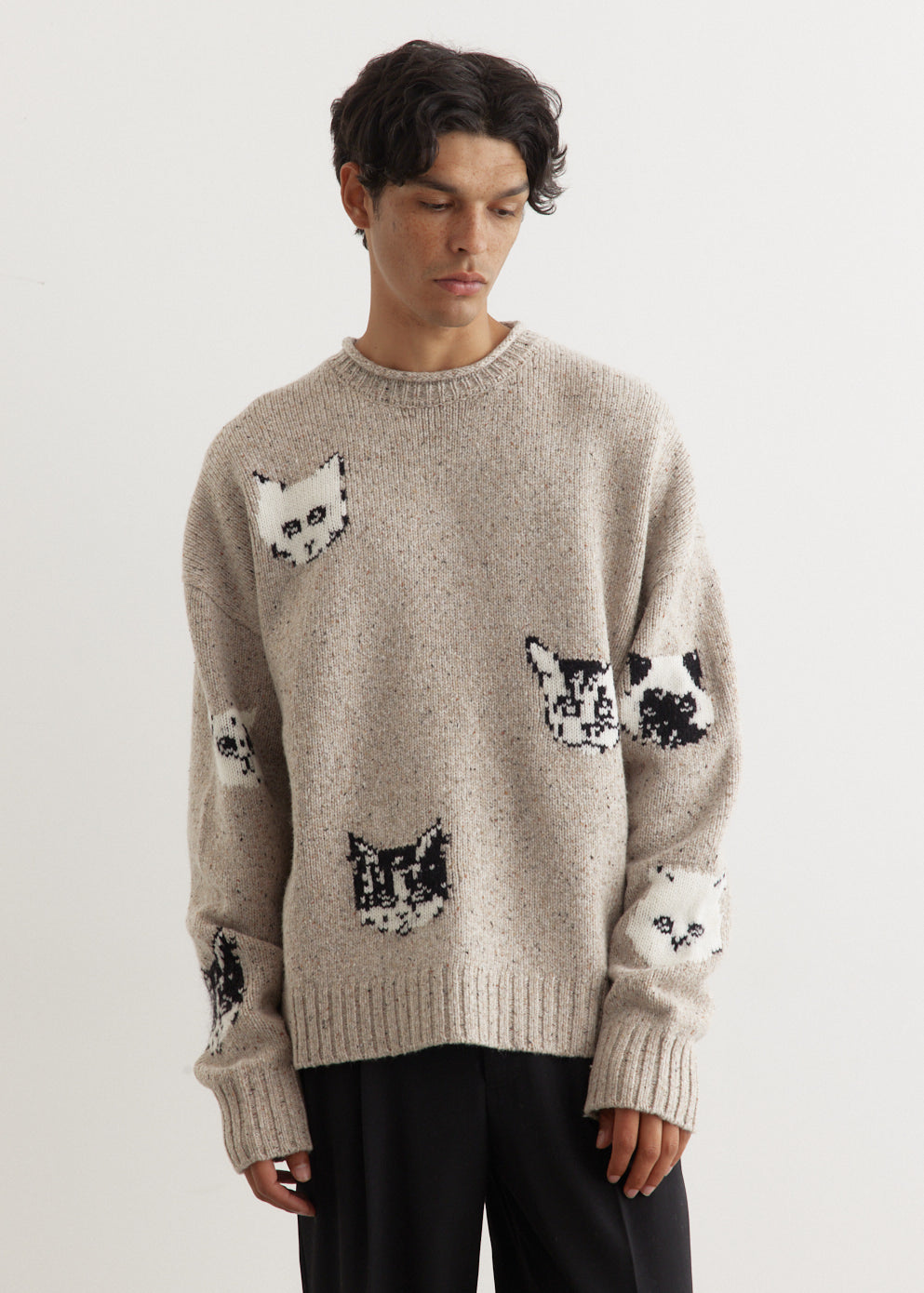 Kuelu Cat Jacquard Sweater