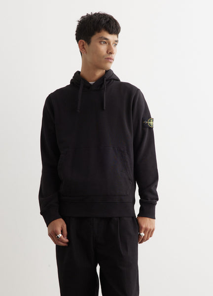 Stone island black outlet pullover hoodie