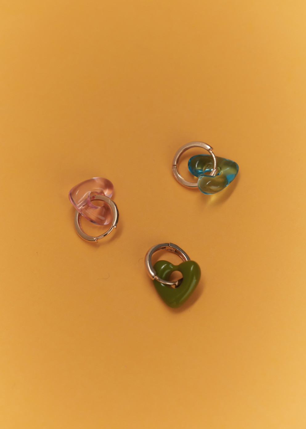 Hoop And Resin Heart Earring