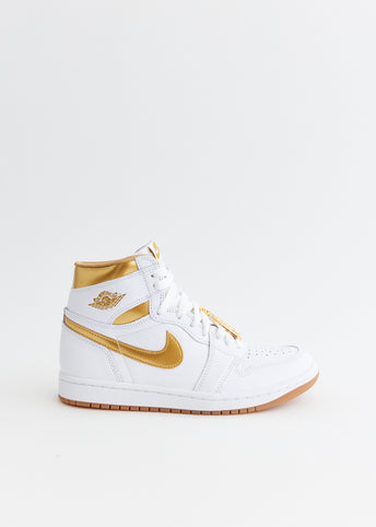 Women's Air Jordan 1 High OG 'White and Gold' Sneakers