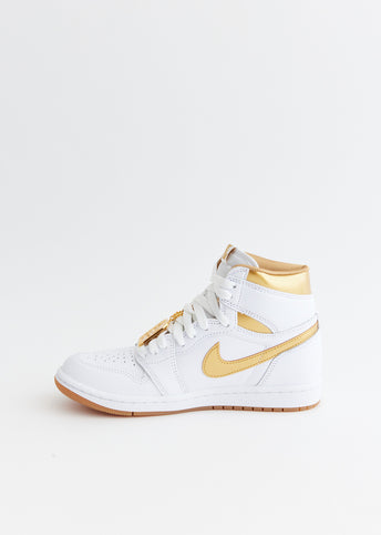 Women's Air Jordan 1 High OG 'White and Gold' Sneakers