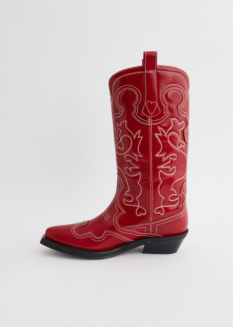 Mid Shaft Embroidered Western Boots