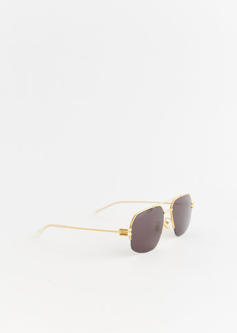 Bond Metal Half-Rim Aviator Sunglasses