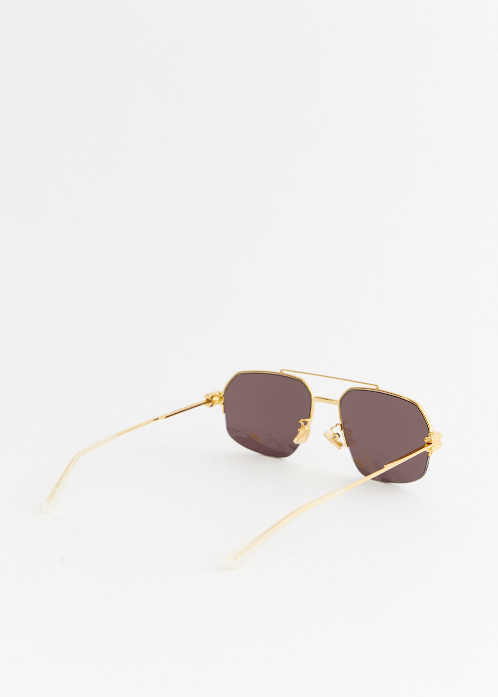 Bond Metal Half-Rim Aviator Sunglasses