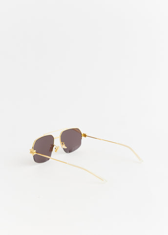 Bond Metal Half-Rim Aviator Sunglasses