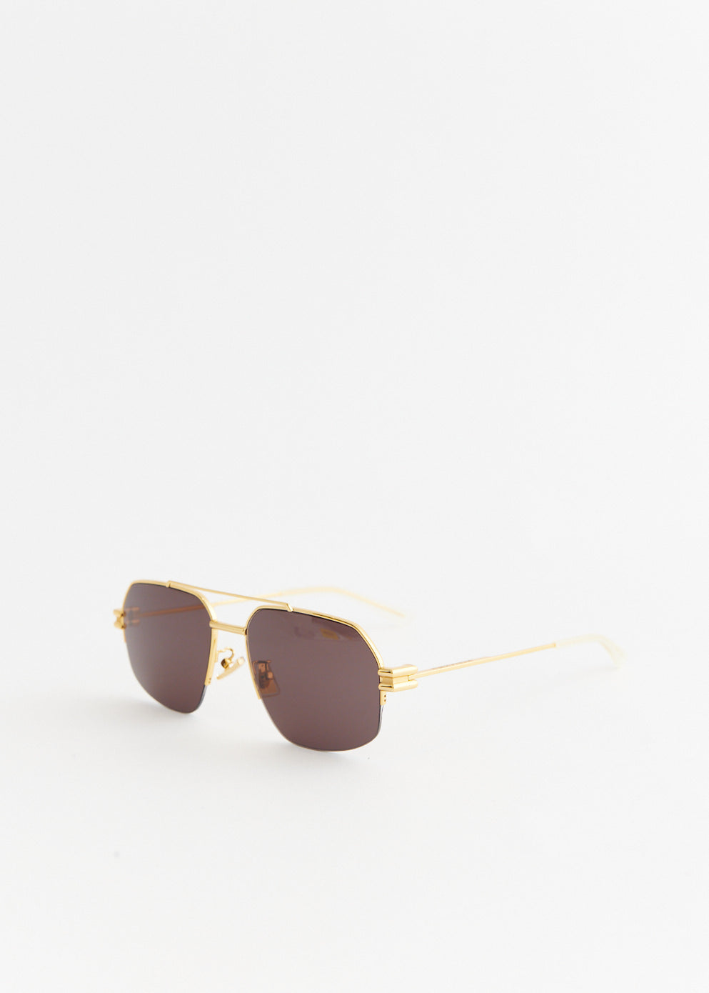 Bond Metal Half-Rim Aviator Sunglasses