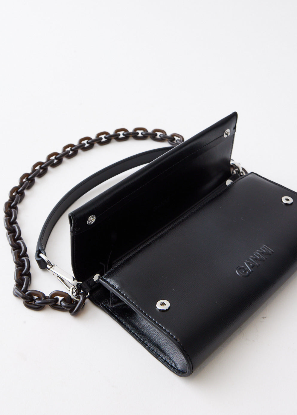 Black Black Banner Envelope Chain Wallet