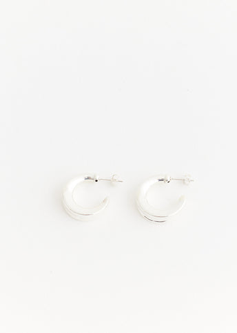 Silver C Hoop Earrings