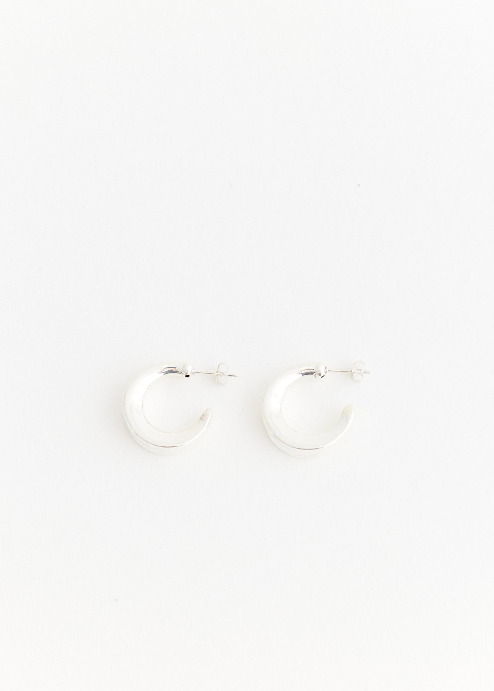 Silver C Hoop Earrings