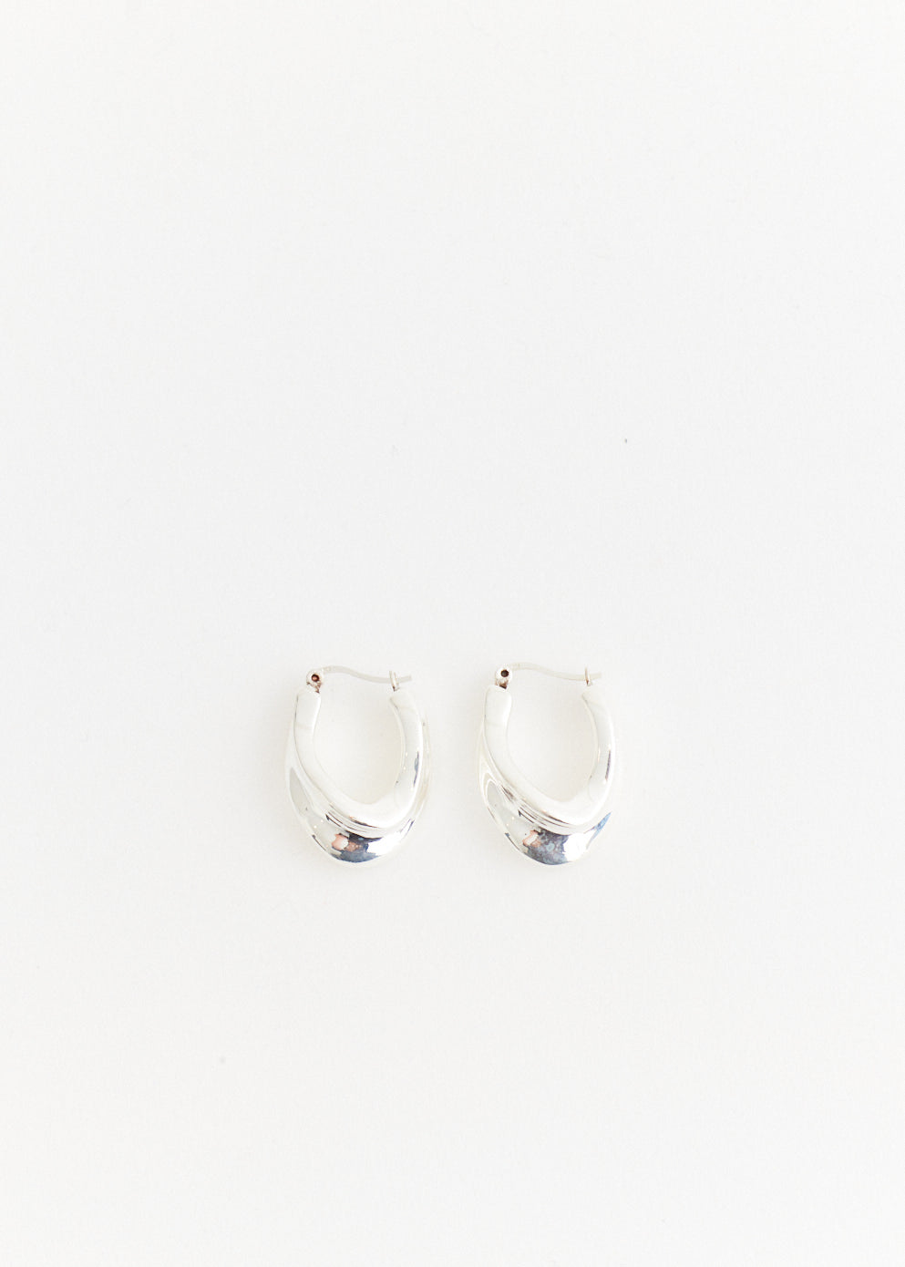 Silver Organic Hoop Earrings