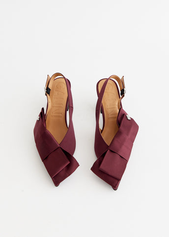 Big Bow Slingback Kitten Heel Pumps