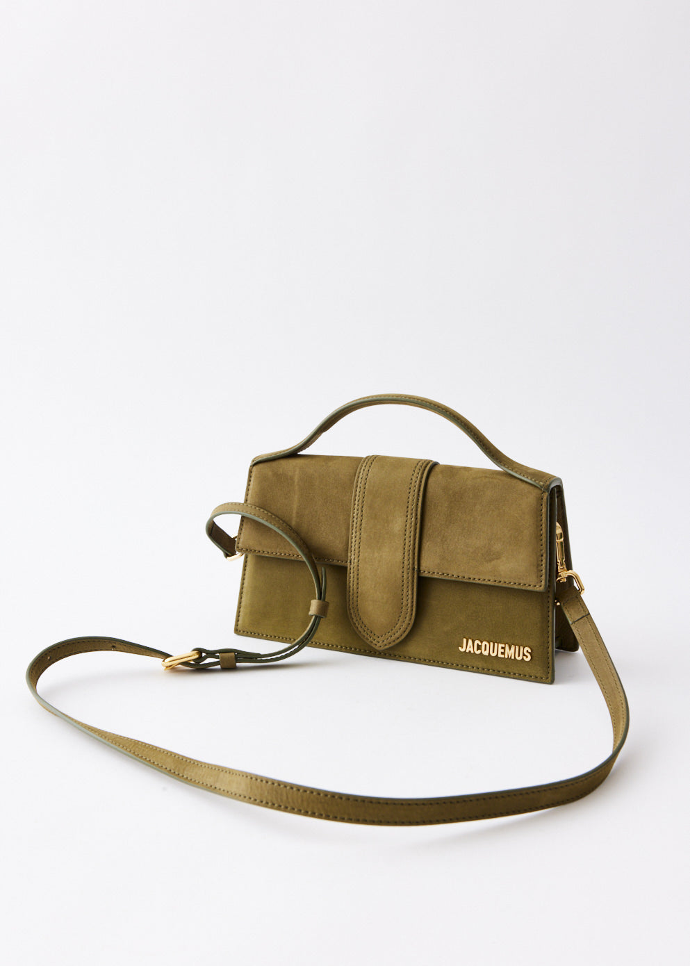 Le Grand Bambino Leather Shoulder Bag in Green - Jacquemus