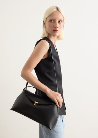 T-Lock Leather Top Handle Bag