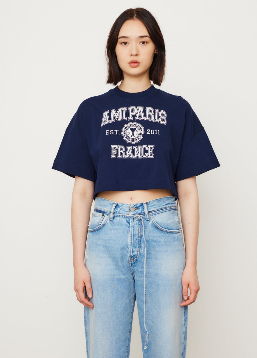 AMI deals Paris cropped shirt