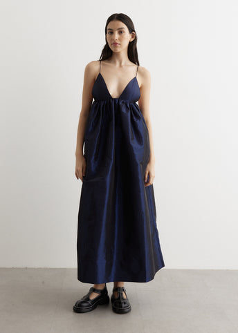 Shiny Taffeta Strap Dress