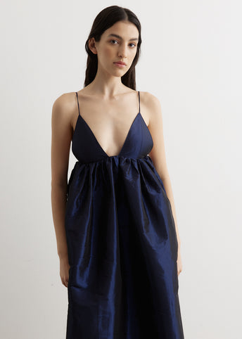 Shiny Taffeta Strap Dress