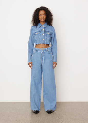 Heavy Denim Cropped Trucker Jacket