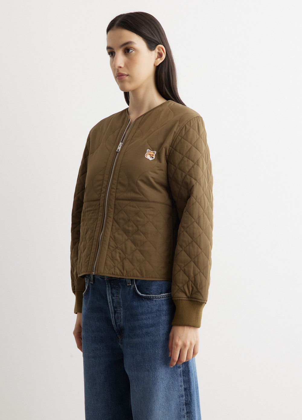 Quilted Blouson With Institutional Fox