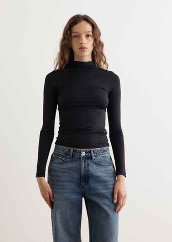 Tyne Long Sleeve Mock Neck Top