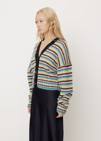 Striped Mohair Cardigan