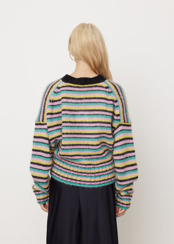 Striped Mohair Cardigan