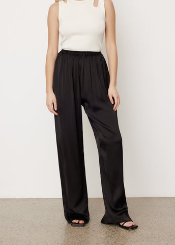 Black Elasticated Satin Trouser – … curated on LTK