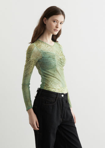 Arc Mesh Long Sleeve Top