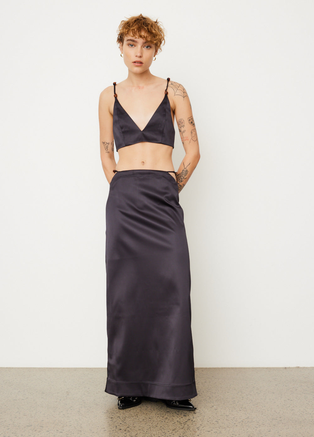 Double Satin Maxi Skirt