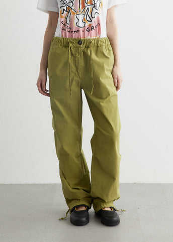 Washed Cotton Canvas Drawstring Pants