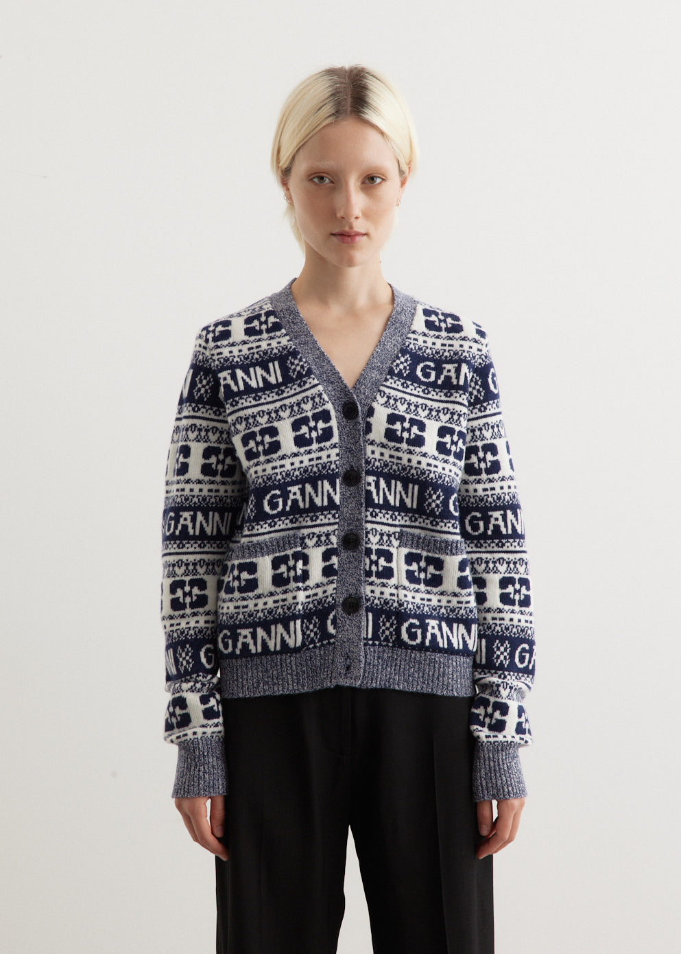 Logo Wool Mix Cardigan