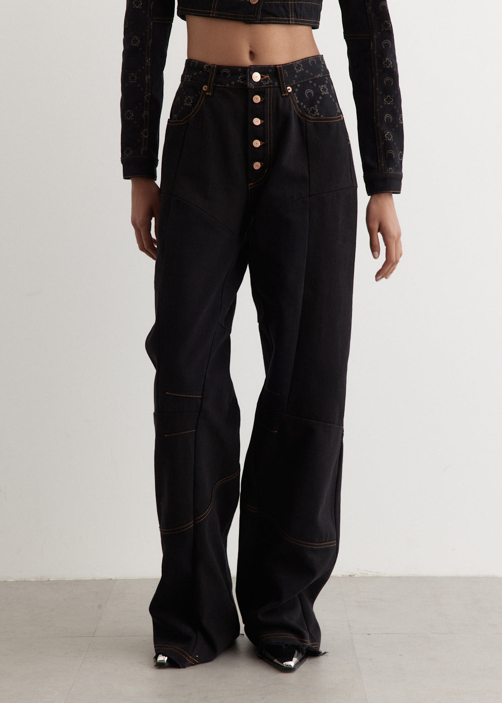 Regenerated Denim Flare Pants