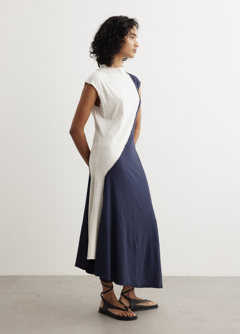 Panelled Cap Sleeve Tank Dress