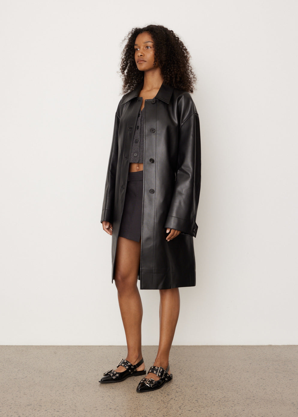 Black Liquid Leather Slant Zip Jacket – E. Lane Boutique