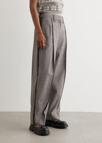 Herringbone Suiting Relaxed Pleated Pants