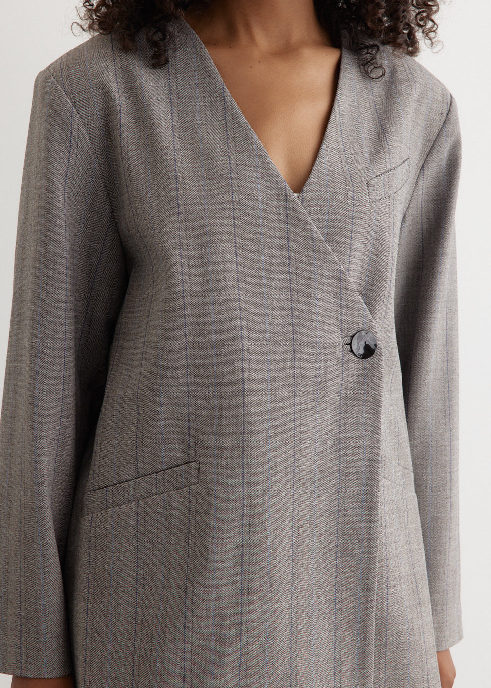 Herringbone Suiting Boxy Blazer