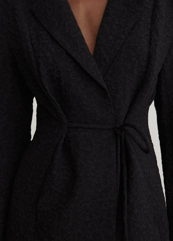 Textured Suiting Tie String Blazer