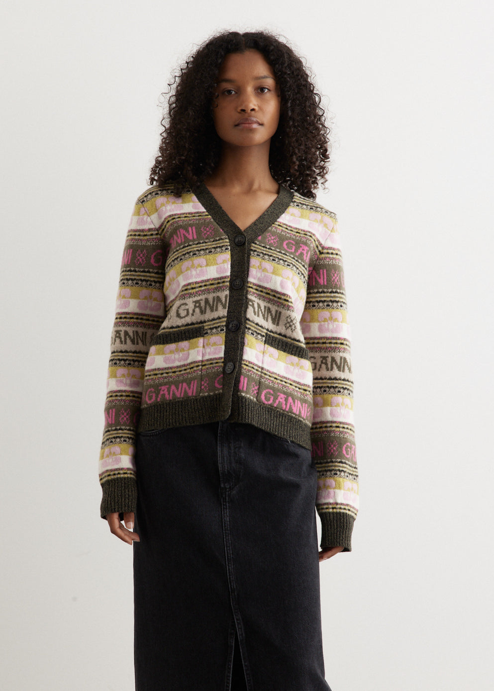 Logo Wool Mix Cardigan