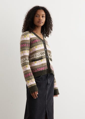 Logo Wool Mix Cardigan