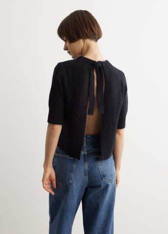 Brushed Alpaca Open Back Top