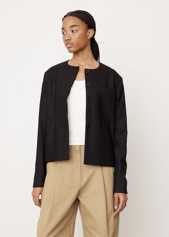 Crop Collarless Jacket