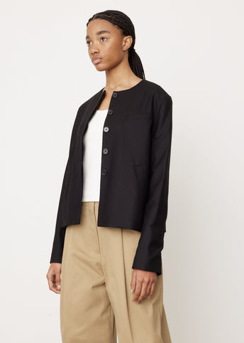 Crop Collarless Jacket