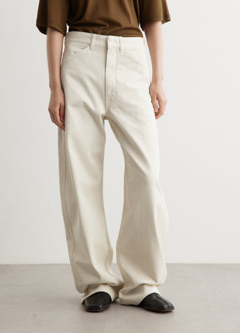 High Waisted Curved Pants — Clay White – La Garçonne