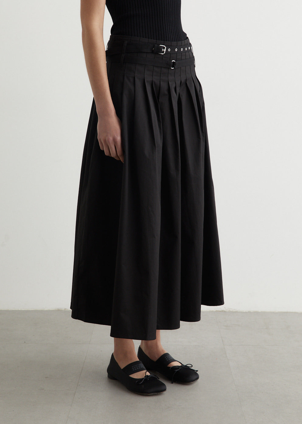 Meridian Gathered Midi Skirt